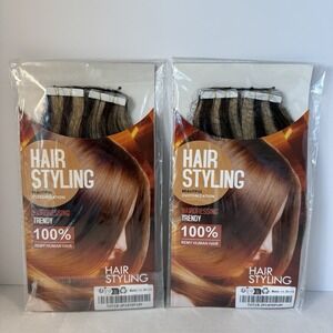 Remy Human Hair Extensions Tape-In Blond/brown. 2 New‎ Packs